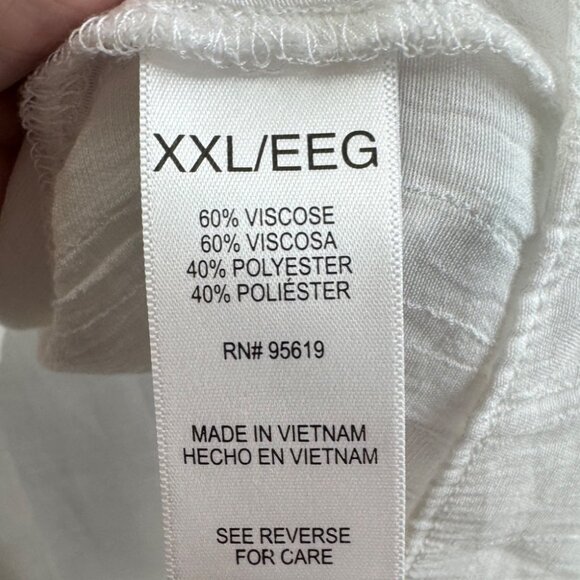 Cristina B Sleeveless White Double Layered Tank Top With V-Neckline Size XXL - Picture 6 of 7